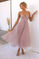 Women’s midi dress with draped fit and occasion-ready silhouette