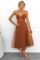 Women’s midi dress with draped fit and occasion-ready silhouette