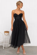 Women’s midi dress with draped fit and occasion-ready silhouette