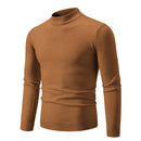 Men’s turtleneck top with minimal neckline and structured hem
