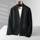 Men's zip vest with clean structure and modern collar