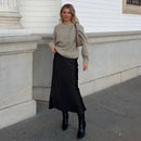 Women’s skirt with flowing shape and high waistband