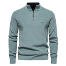 Men's two-piece set with wide-leg trousers and round-neck top
