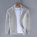 Men's zip cardigan with ribbed cuffs and structured silhouette