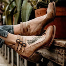 Women's sandals with strap detail and open-back design