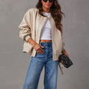 Women's cropped jacket with classic cut and structured silhouette
