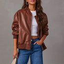 Women's cropped jacket with classic cut and structured silhouette