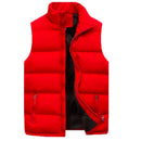 Men's sleeveless vest with zip front and stand-up collar