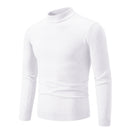 Men’s turtleneck top with minimal neckline and structured hem