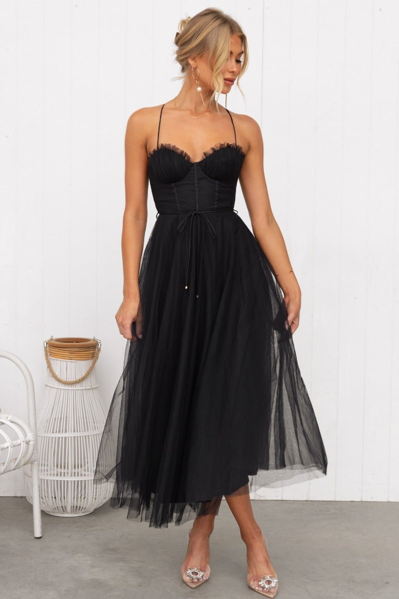 Women’s midi dress with draped fit and occasion-ready silhouette