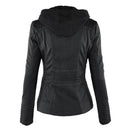 Women's jacket with detachable hood and clean silhouette