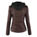 Women's jacket with detachable hood and clean silhouette