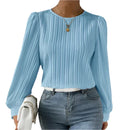 Women's blouse with puff sleeves and structured detailing
