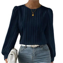 Women's blouse with puff sleeves and structured detailing