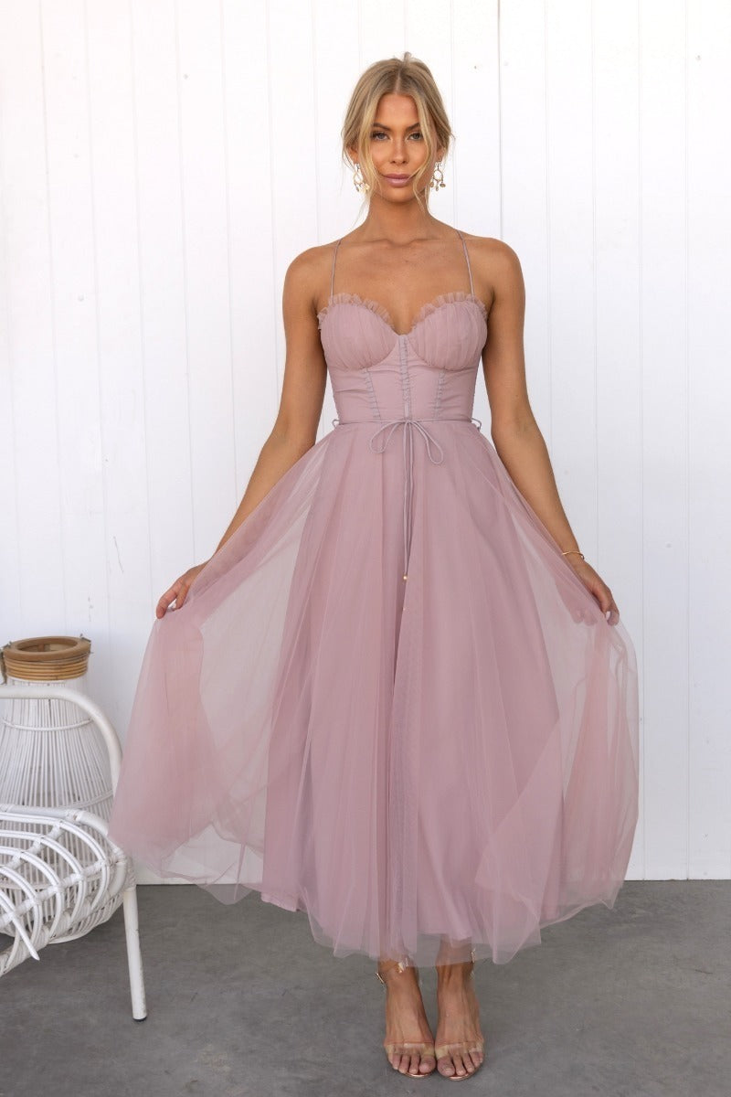 Women’s midi dress with draped fit and occasion-ready silhouette