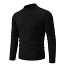 Men’s turtleneck top with minimal neckline and structured hem