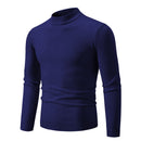 Men’s turtleneck top with minimal neckline and structured hem