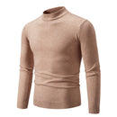 Men’s turtleneck top with minimal neckline and structured hem