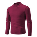 Men’s turtleneck top with minimal neckline and structured hem