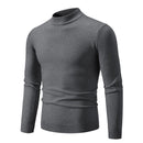 Men’s turtleneck top with minimal neckline and structured hem