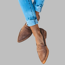 Women's loafers with stitched edge and rounded toe