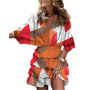 Women’s dress with batwing sleeves and v-neckline