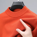 Men's pullover sweater with clean neckline and structured shape