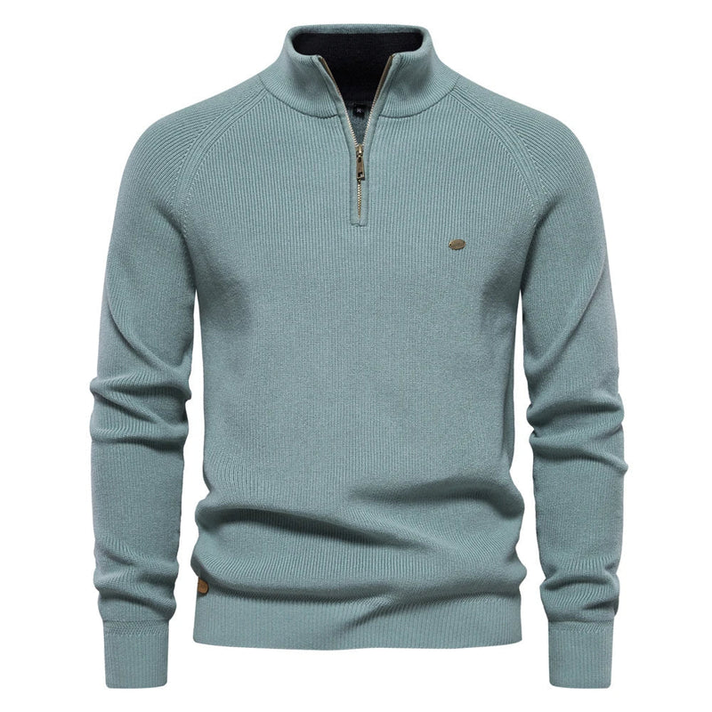 Men's two-piece set with wide-leg trousers and round-neck top