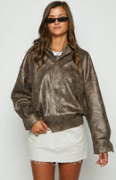 Women's bomber jacket with ribbed cuffs and clean silhouette