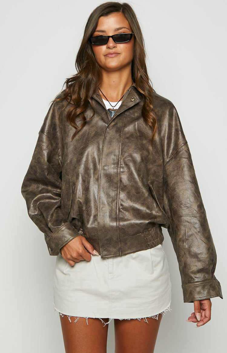 Women's bomber jacket with ribbed cuffs and clean silhouette