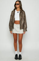 Women's bomber jacket with ribbed cuffs and clean silhouette