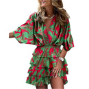 Women’s dress with batwing sleeves and v-neckline